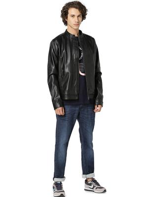 black solid pu biker jacket - 17457842 - Standard Image - 4
