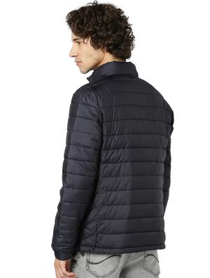 navy blue solid quilted jacket - 17457852 - Standard Image - 3