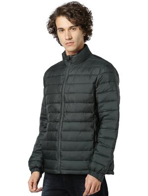 green solid quilted jacket - 17457862 - Standard Image - 2