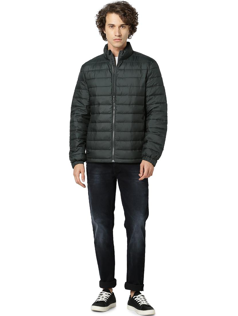 green solid quilted jacket - 17457862 - Zoom Image - 4