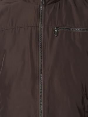 brown solid casual jacket - 17457863 - Standard Image - 5