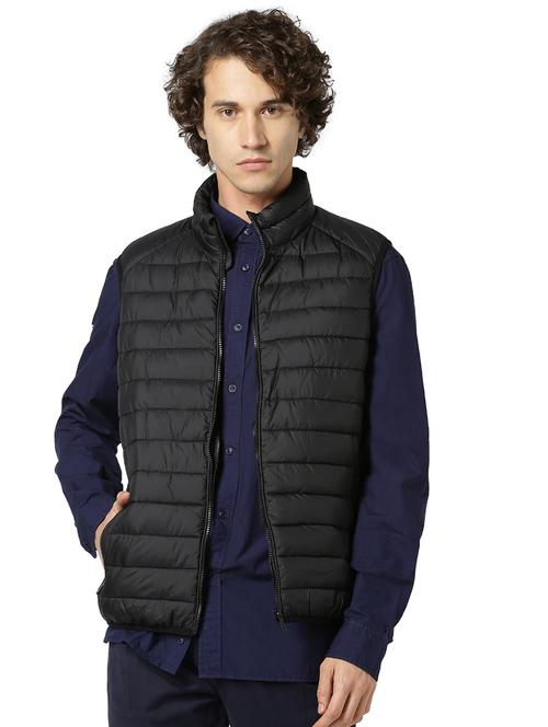 black solid quilted jacket - 17457864 - Very Small Image - 1