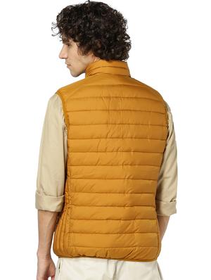 yellow solid quilted jacket - 17457867 - Standard Image - 3