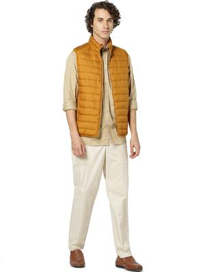 yellow solid quilted jacket - 17457867 - Standard Image - 4