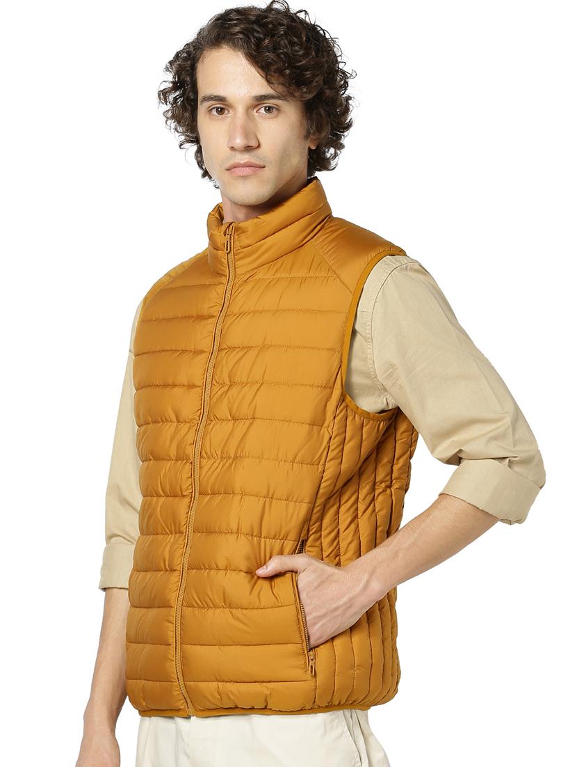 yellow solid quilted jacket - 17457867 - Zoom Image - 2