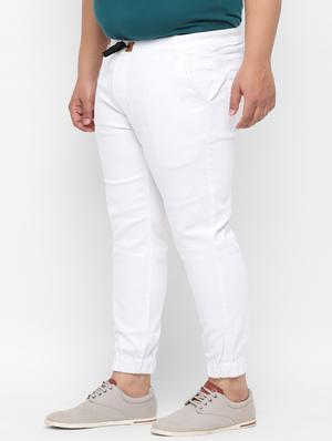 plus size white solid denim jogger - 17457870 - Standard Image - 2