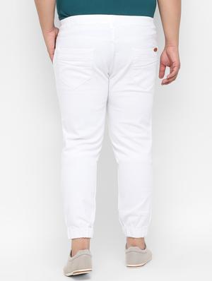 plus size white solid denim jogger - 17457870 - Standard Image - 3