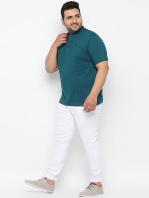 plus size white solid denim jogger - 17457870 - Standard Image - 4
