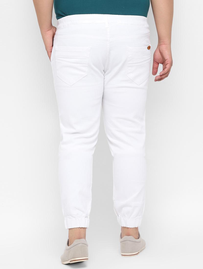 plus size white solid denim jogger - 17457870 - Zoom Image - 3