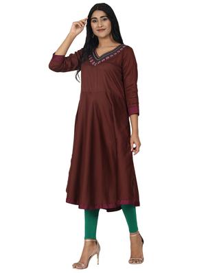 solid flared kurta - 17457897 - Standard Image - 2