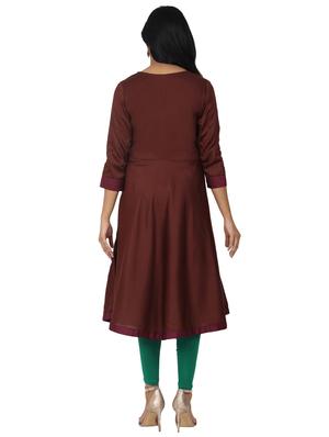 solid flared kurta - 17457897 - Standard Image - 3