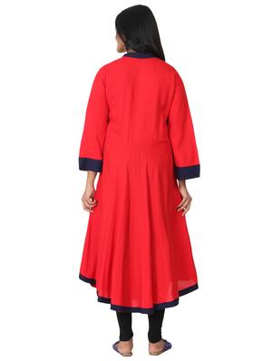 embroidered flared kurta - 17457898 - Standard Image - 3