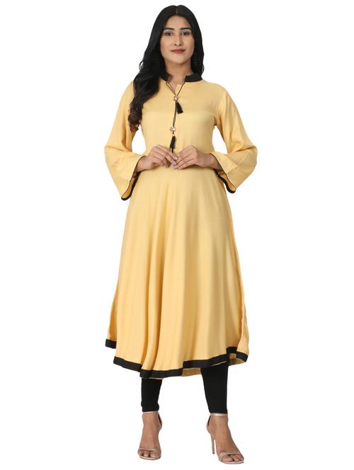 solid flared kurta - 17457899 - Standard Image - 1