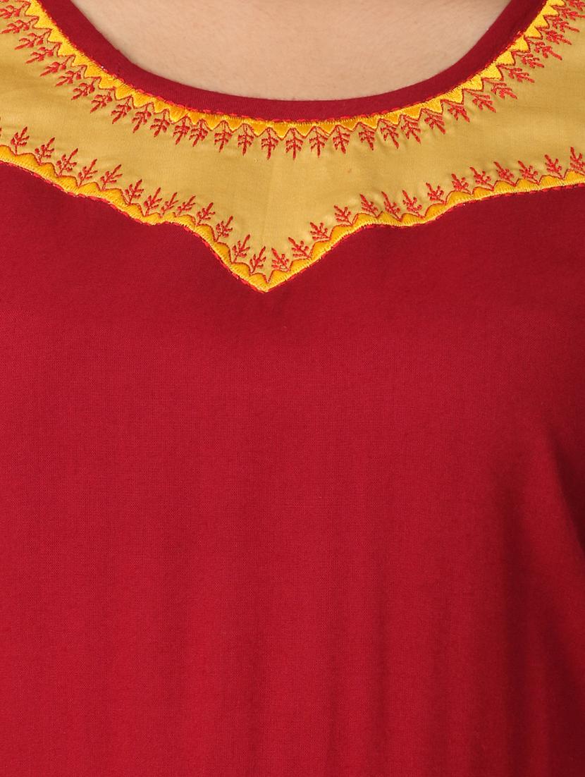 solid flared kurta - 17457905 - Zoom Image - 4