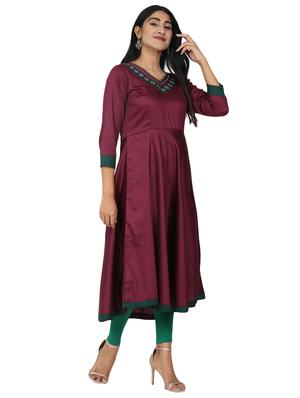 solid flared kurta - 17457907 - Standard Image - 2