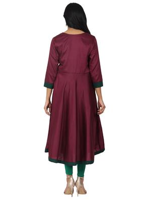 solid flared kurta - 17457907 - Standard Image - 3