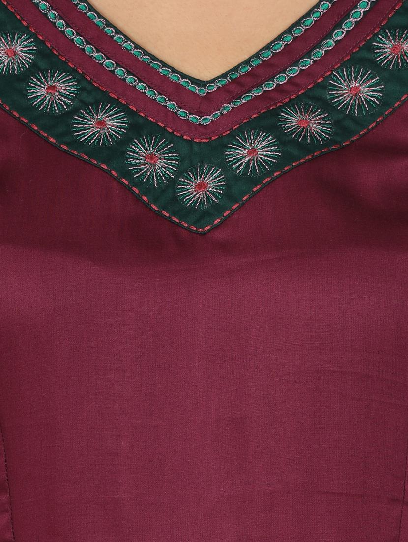 solid flared kurta - 17457907 - Zoom Image - 4