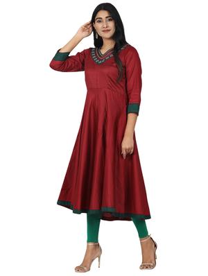 solid flared kurta - 17457909 - Standard Image - 2