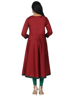 solid flared kurta - 17457909 - Standard Image - 3