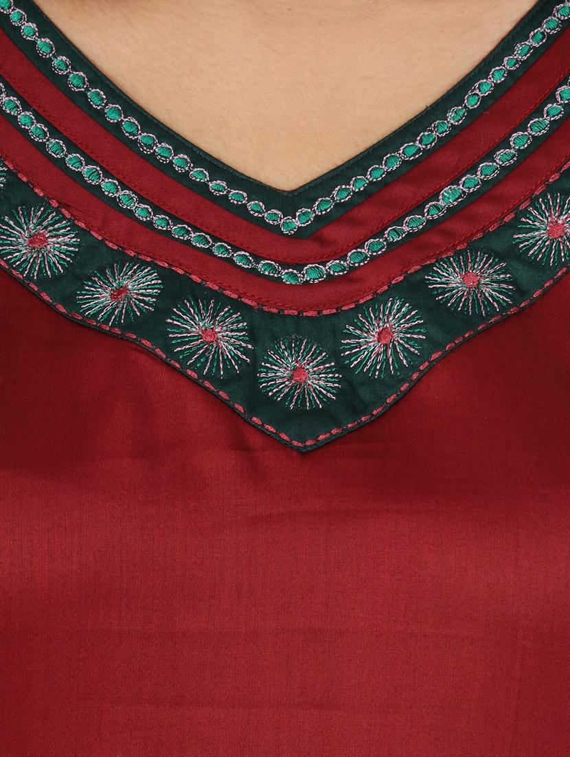 solid flared kurta - 17457909 - Zoom Image - 4