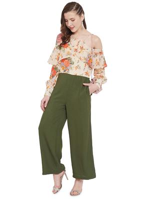 cold shoulder floral full leg jumpsuit - 17457965 - Standard Image - 2