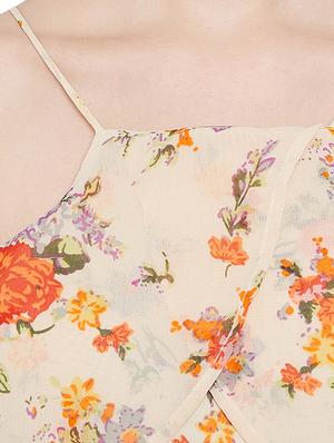 cold shoulder floral full leg jumpsuit - 17457965 - Standard Image - 4