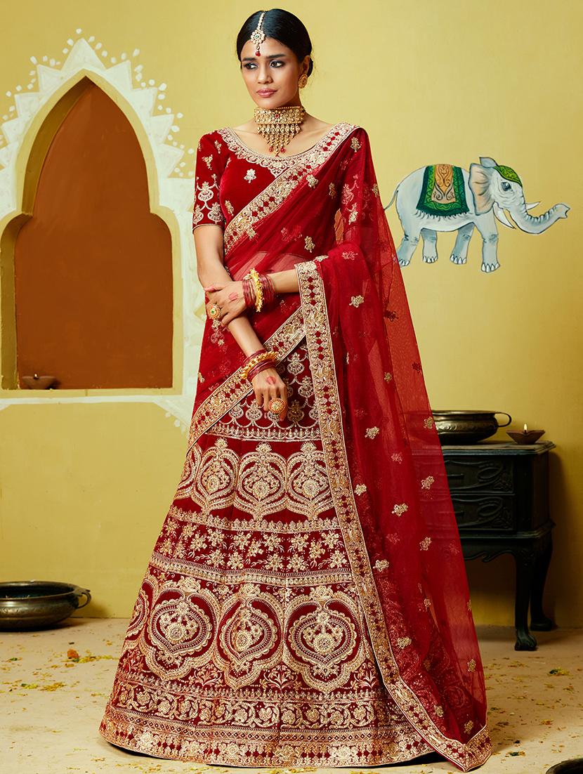 embroidered flared lehenga - 17458210 - Zoom Image - 1