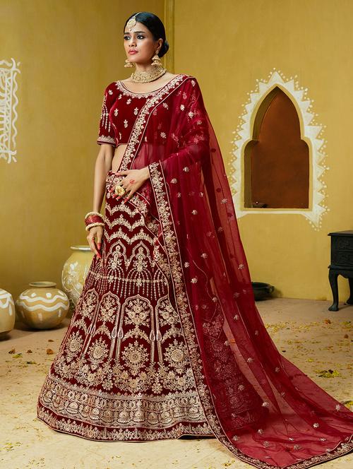 embroidered flared lehenga - 17458213 - Standard Image - 1