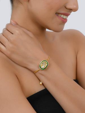 gold brass bangle bracelet - 17458366 - Standard Image - 5