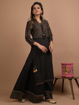 printed kurta sharara set - 17458519 - Standard Image - 2