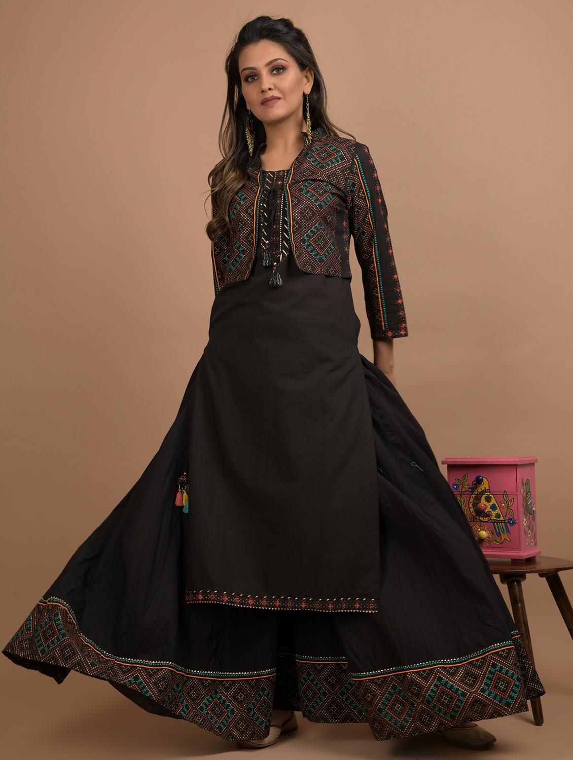 printed kurta sharara set - 17458519 - Zoom Image - 4