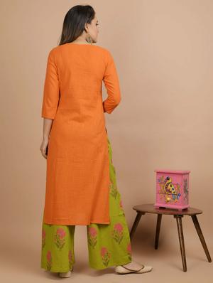 embroidered kurta palazzo set - 17458520 - Standard Image - 3