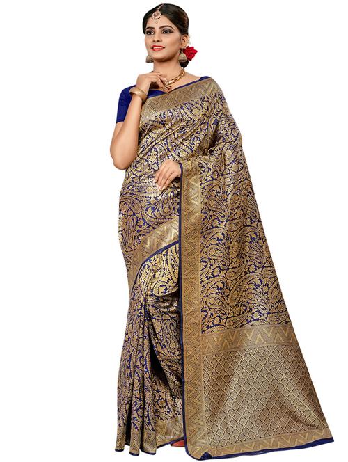 paisley woven saree with blouse - 17458772 - Standard Image - 1