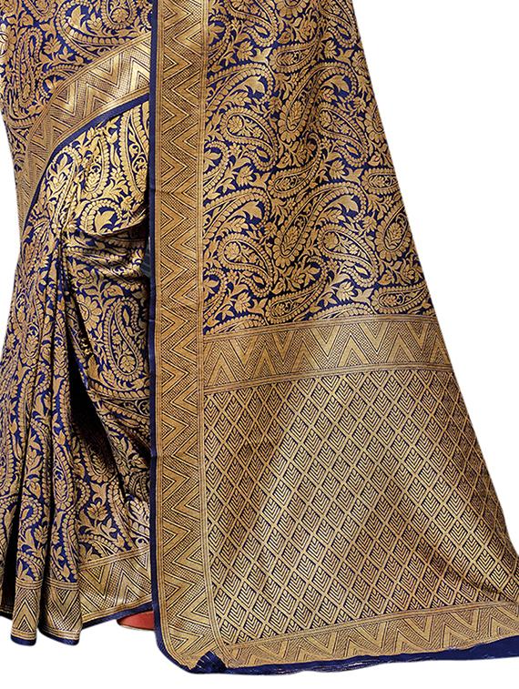 paisley woven saree with blouse - 17458772 - Zoom Image - 3