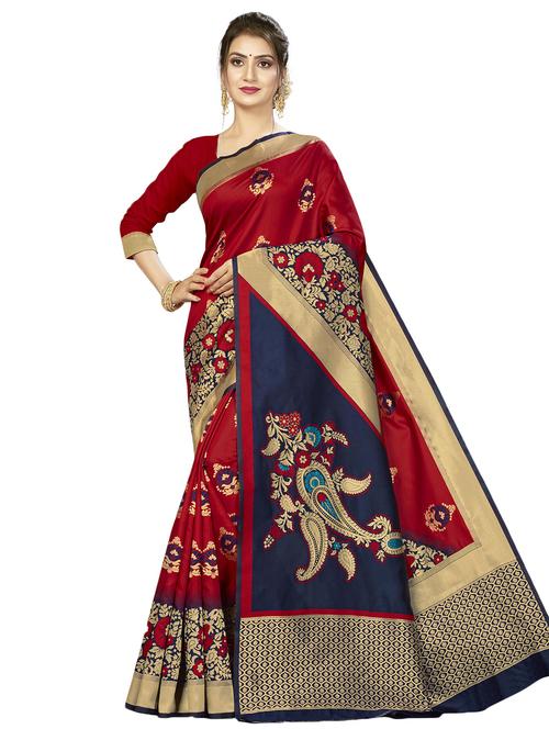 self design woven saree with blouse - 17458879 - Standard Image - 1