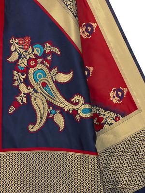 self design woven saree with blouse - 17458879 - Standard Image - 4