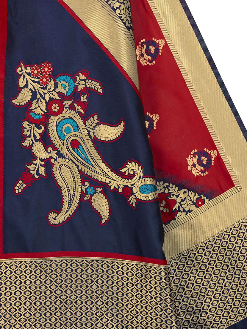 self design woven saree with blouse - 17458879 - Zoom Image - 4