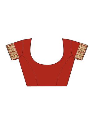 floral woven saree with blouse - 17458883 - Standard Image - 3