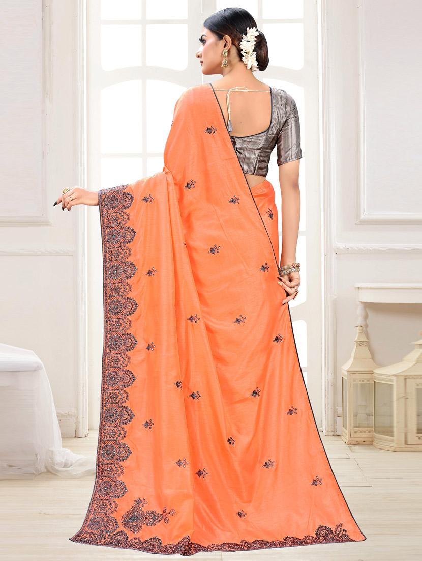 self design embroidered saree with blouse - 17458895 - Zoom Image - 2