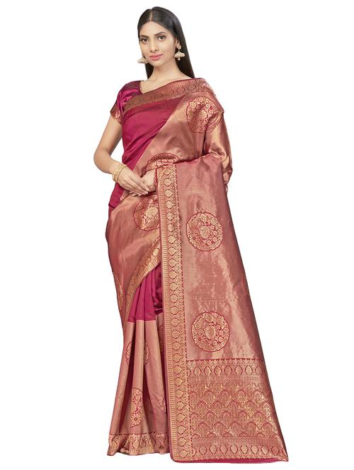 self design woven saree with blouse - 17458914 - Standard Image - 1