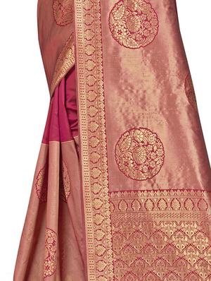 self design woven saree with blouse - 17458914 - Standard Image - 5