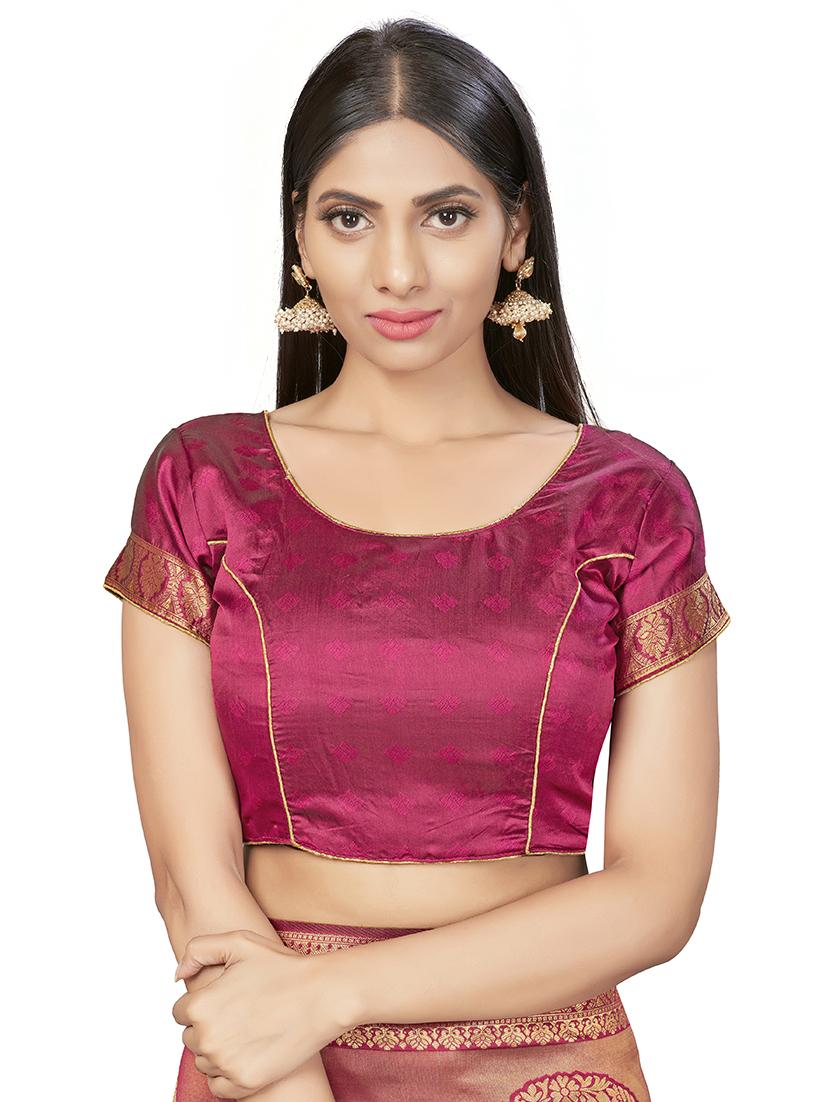 self design woven saree with blouse - 17458914 - Zoom Image - 4