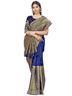 self design woven saree with blouse - 17458915 - Standard Image - 2