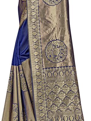 self design woven saree with blouse - 17458915 - Standard Image - 5