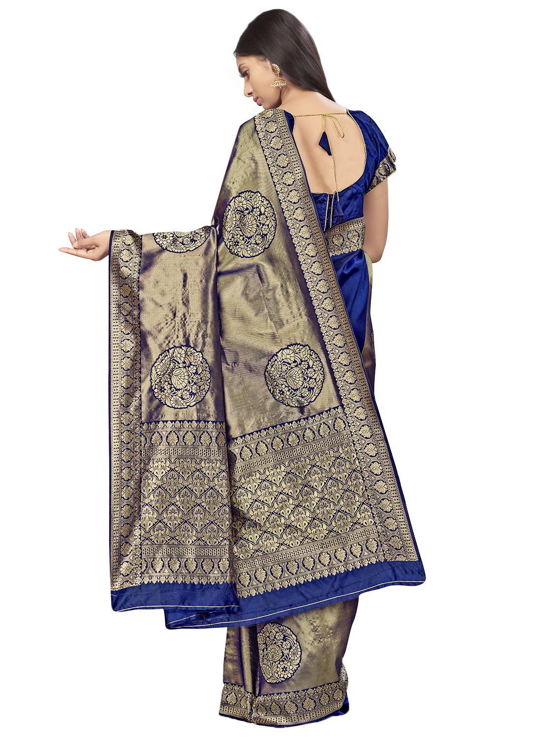 self design woven saree with blouse - 17458915 - Zoom Image - 3
