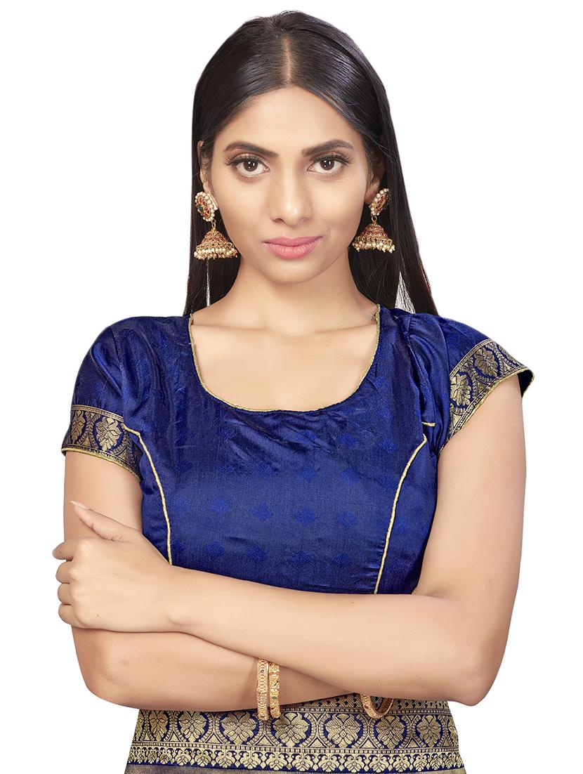 self design woven saree with blouse - 17458915 - Zoom Image - 4