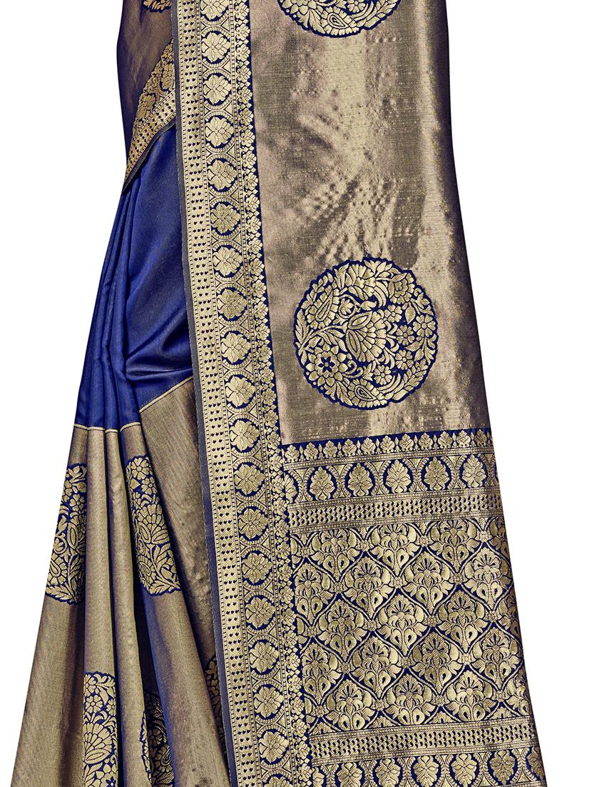 self design woven saree with blouse - 17458915 - Zoom Image - 5