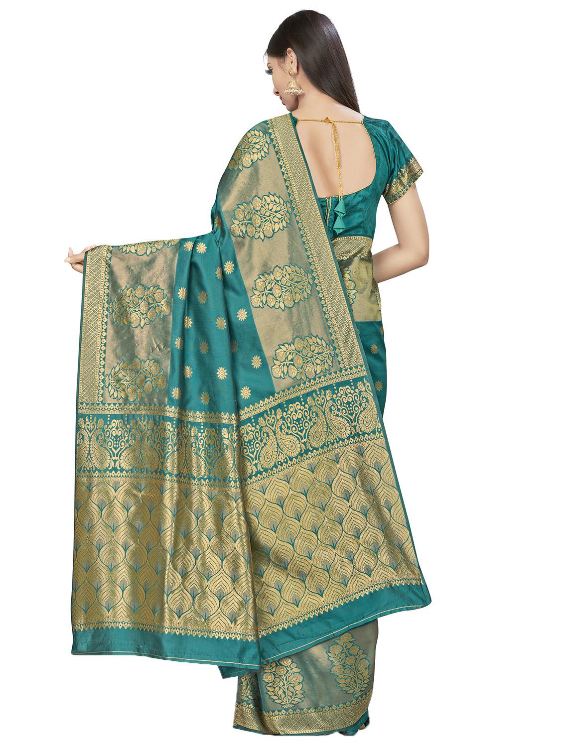 self design woven saree with blouse - 17458918 - Zoom Image - 2