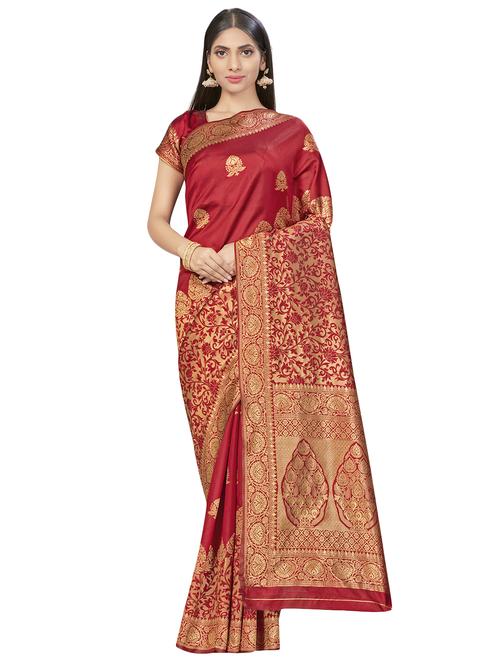 self design woven saree with blouse - 17458920 - Standard Image - 1
