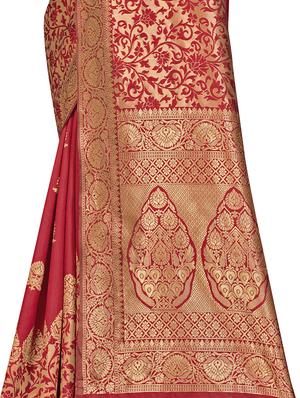 self design woven saree with blouse - 17458920 - Standard Image - 4